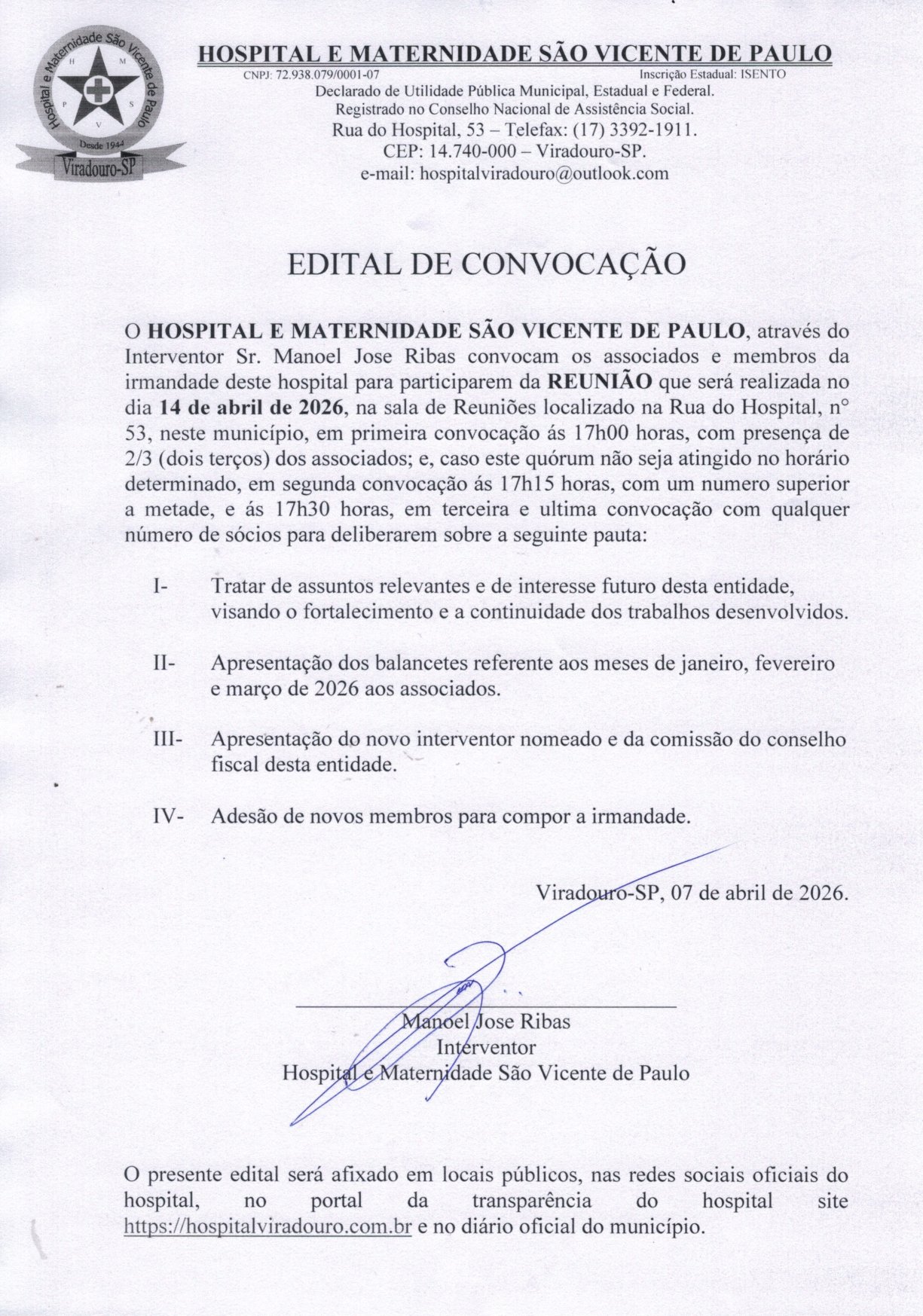 EDITAL DE CONVOCAÇÃO