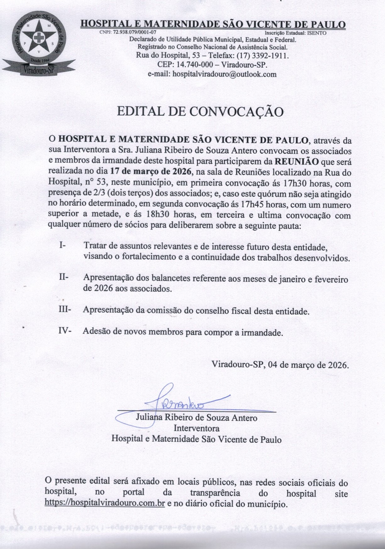 	EDITAL DE CONVOCAÇÃO