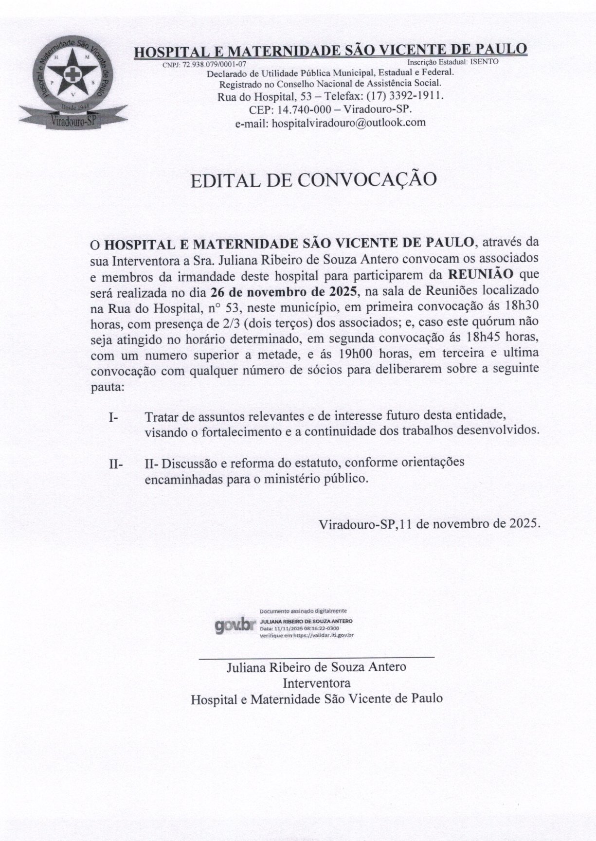 EDITAL DE CONVOCAÇÃO